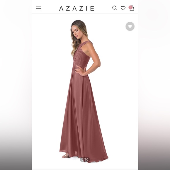 Azazie dusty rose bridesmaid dress - Picture 3 of 8